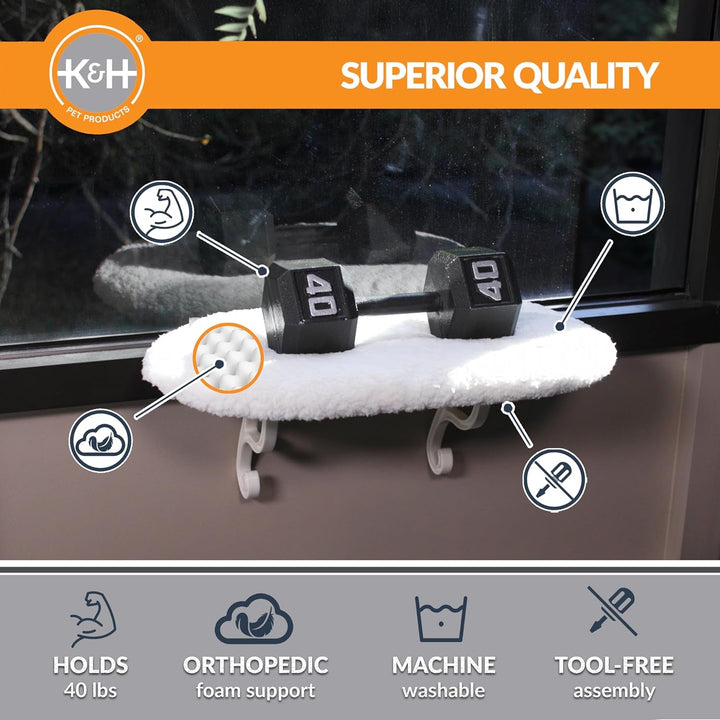 Pervaz pentru pisici PET Products, fleece, neîncălzit, 35,6 x 61 cm