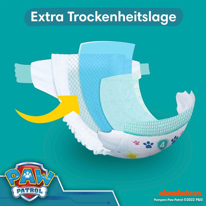 Pampers Paw Patrol (Baby-Dry), scutece mărimea 6 (13Kg-18Kg), ediție limitată, 164 de scutece, protecție completă împotriva scurgerilor până la 12H Mama si Copilul Naty Shop