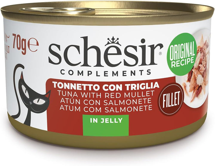 , File de ton cu roșioară în jeleu, Hrană umedă complementară pentru pisici, Rețetă originală, 100% naturală, 12 cutii la 70 G