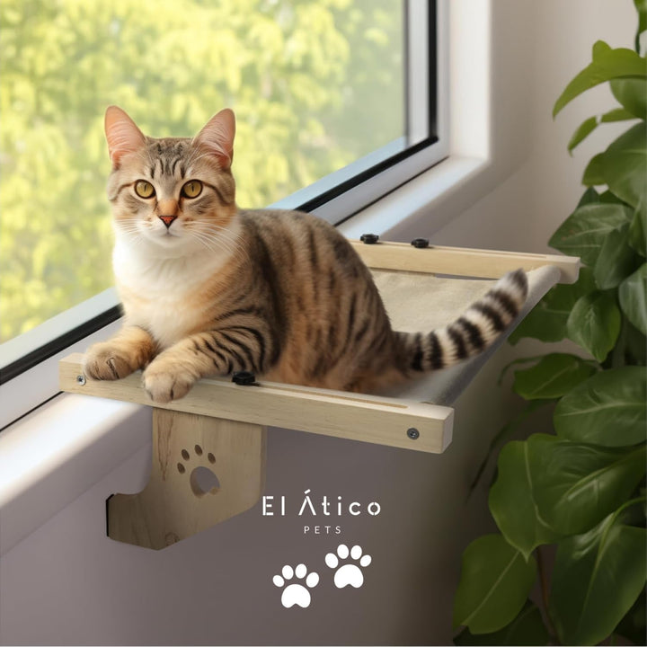 EL ÁTICO PETS Hamac pentru pisici, Hamac pentru fereastră, Agățat pe 2 picioare sau pe podea cu 4 picioare, Pat pentru pisici, Radiator, Hamac, Fereastră pentru pisici, Pat pentru pisici mari