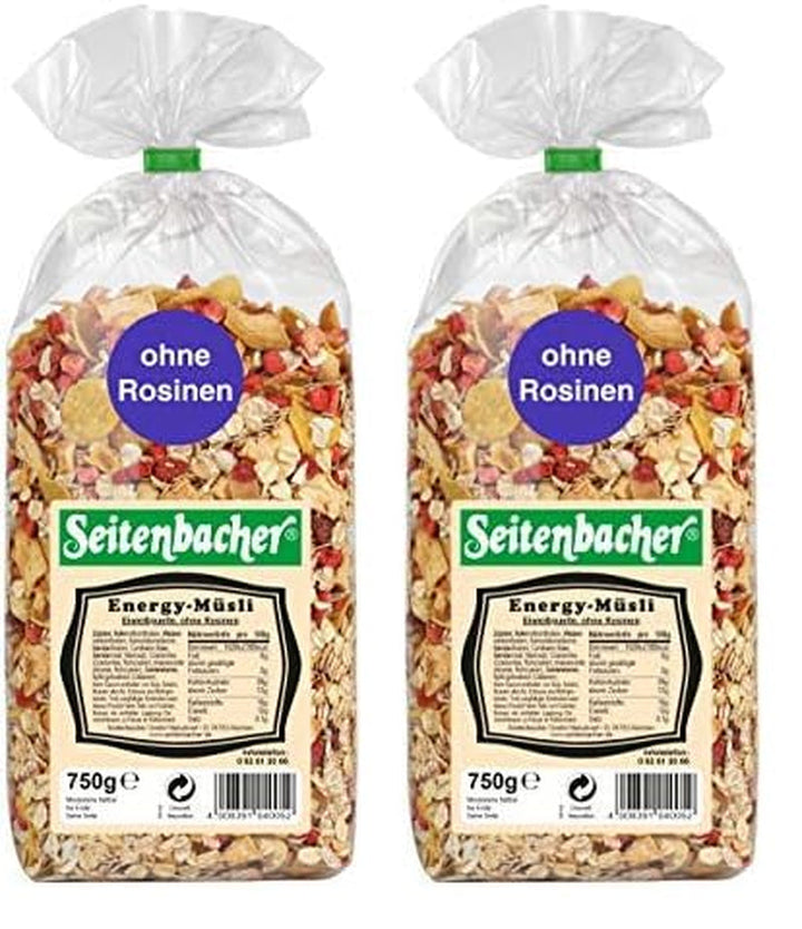Seitenbacher Energy-Müsli I Ohne Rosinen I Vollkorn (1 X 750 G) Cereale Naty Shop 750 G (2Er Pack)