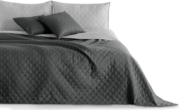 Decoking Cuvertură de pat 200 X 220 Cm Grafit Antracit Gri Argint Cuvertură de pat cu două fețe ușor de întreținut Axel Paturi si Cuverturi Besuche den DecoKing-Store Axel Grafit Argint 200 X 220 Cm
