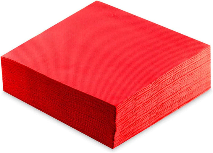 Șervețele Pro 40 X 40, 2 straturi, 1/4 fold, 50 șervețele, punta-punta, carouri, roșu