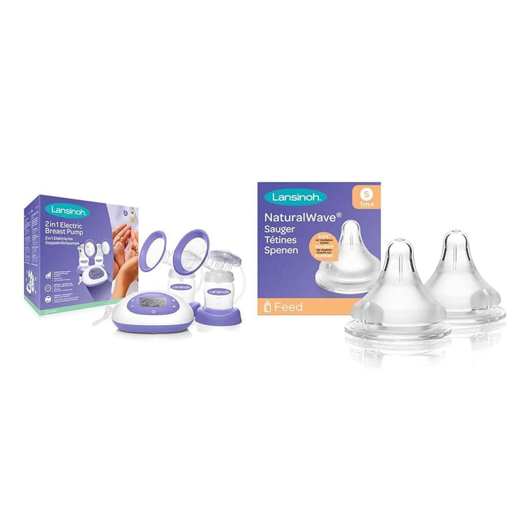 Pompă de sân electrică Lansinoh 2 în 1 - afișaj LCD iluminat - pompare pe una sau ambele părți - reglabilă individual - mai mult lapte în mai puțin timp Accesorii Hrana si Alaptare Bebe Naty Shop Pachet cu tetine Naturalwave, 2 bucăți Pompa de san electrica 2In1 (noua)