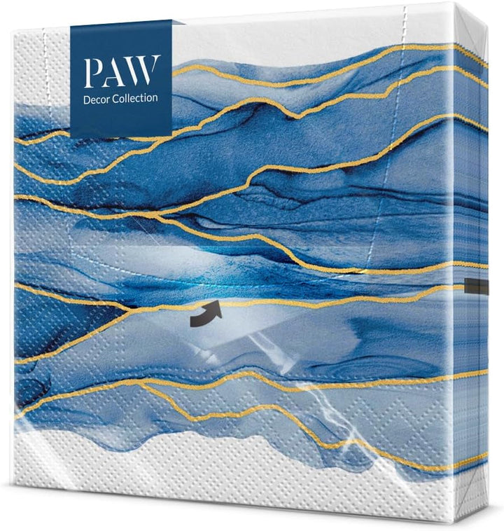 PAW - Șervețele gofrate 3 straturi (33 X 33 Cm) I 20 bucăți I Perfect pentru zile de naștere, petreceri, nunți, comuniuni, sărbători I Decorațiuni de masă Șervețele din hârtie texturată I Inspirație modernă (Hortensia)