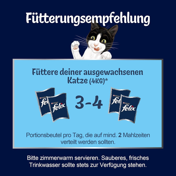 Felix Naturally Delicious, hrană umedă pentru pisici cu aromă de varietate din țară cu legume în jeleu, pachet de 80 (2X40X80G)