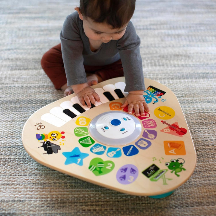 Baby Einstein, Hape, Clever Composer Tune Table Magic Touch Play Table, 22 instrumente muzicale, jucărie muzicală electronică din lemn, cub muzical și jucărie senzorială, copii de la 6 luni în sus Jucarii Bebe Naty Shop