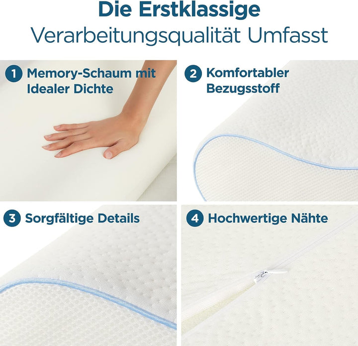 ORTHOVERSE pernă ortopedică - pernă de susținere a gâtului, pernă de dormit, pernă, pernă din spumă cu memorie, pernă, pernă pentru dureri de gât - înălțime reglabilă, acoperire aloe vera, ajutor medical Perne ortopedice cervicale Naty Shop