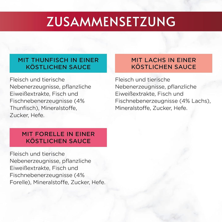 Gourmet Mon Petit Intense hrană umedă pentru pisici, variații de pește, 8-pachet (8 X 6 pungi a câte 50g)