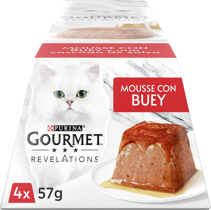 Purina Revelations Mousse With Sauce, hrană umedă pentru pisici Ox, 6 pachete cu 4 piramide, 57 G - 24