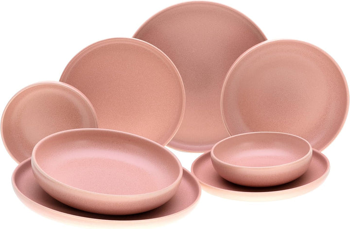 Creatable, 22979, Serie Uno BLACK, 12-Teiliges Geschirrset, Teller Set Aus Steinzeug, Spülmaschinen- Und Mikrowellengeeignet, Made in Portugal Seturi vesela masa Naty Shop Rose Tafelservice 8 Teilig
