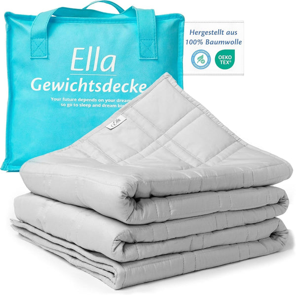 Pătură ponderată 135X200 7Kg - Pătură de terapie anti-stres - Pătură grea 100% bumbac - Pătură pentru somn profund și o mai bună recuperare - Pătură ponderată - pentru bărbați și femei de la 55-85Kg Paturi si Cuverturi Besuche den Ella-Store 135X200 7,0 Kilograme