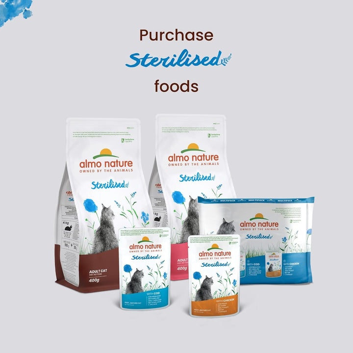Almo Nature Hrană pentru pisici Pungă funcțională pentru pisici Sterilizată cu cod 30 X 70G