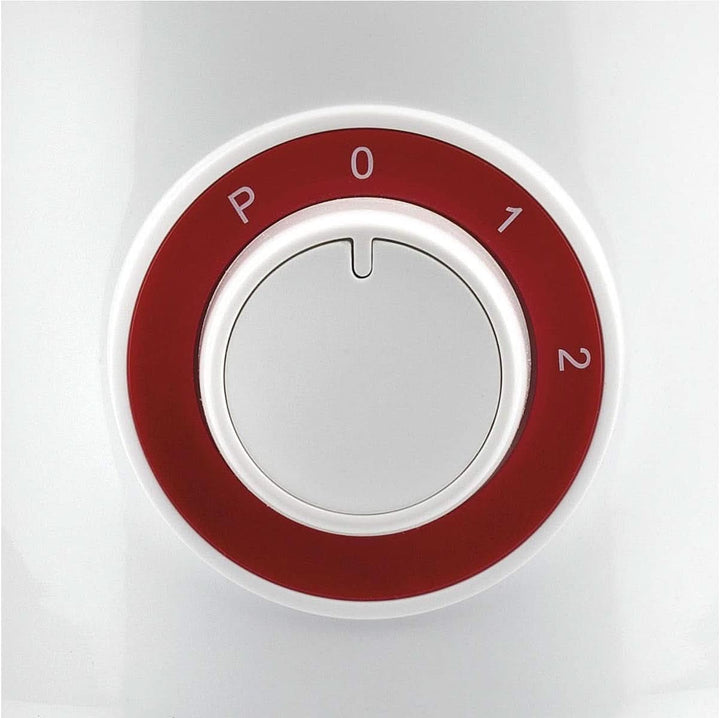 Girmi FR46 Elektrischer Mixer, 1,5 Liter, 2 Geschwindigkeiten Mit Pulse-Funktion, 4 Edelstahlklingen, Messbecherdeckel, Messbecher Mit Skala, Sicherheitseinrichtung, Weiß/Rot Bucatarie Naty Shop