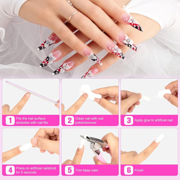 Lipici pentru unghii pentru vârfuri, BOLASEN Lipici pentru unghii extra puternic, 4 bucăți de lipici pentru unghii crăpate, Lipici pentru unghii, Lipici pentru unghii artificiale extra puternic, Lipici pentru unghii - 4 * 7 ml