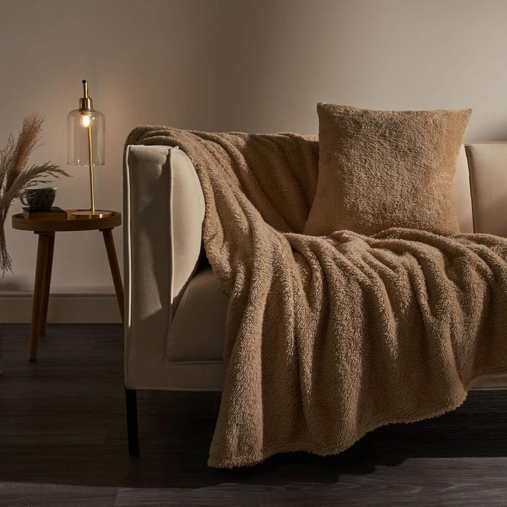 Brentford's Teddy Fleece Blanket, Pătură mare pentru pat, plușată, super moale, caldă, pentru canapea, pat, cuvertură de pat, negru - 150 X 200 Cm Paturi si Cuverturi Besuche den Brentfords-Store Latté 125 X 150 Cm