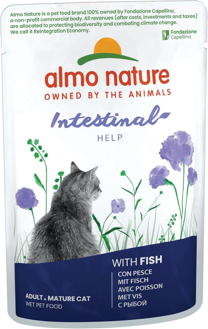 Almo Nature Holistic Intestinal Help - Hrană umedă pentru pisici adulte - Cu pește - 70G, pachet de 30
