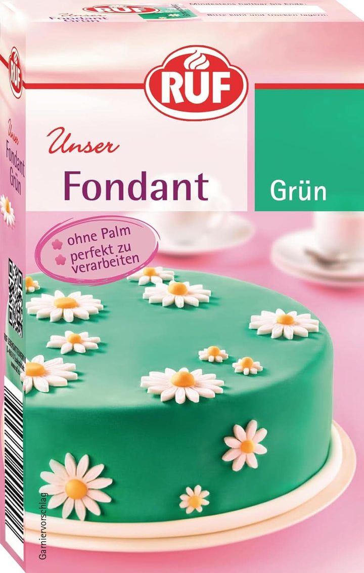 RUF Fondant, potrivit pentru modelarea figurilor, florilor și literelor, 250 grame Glazuri si Decor Naty Shop Verde 250 grame