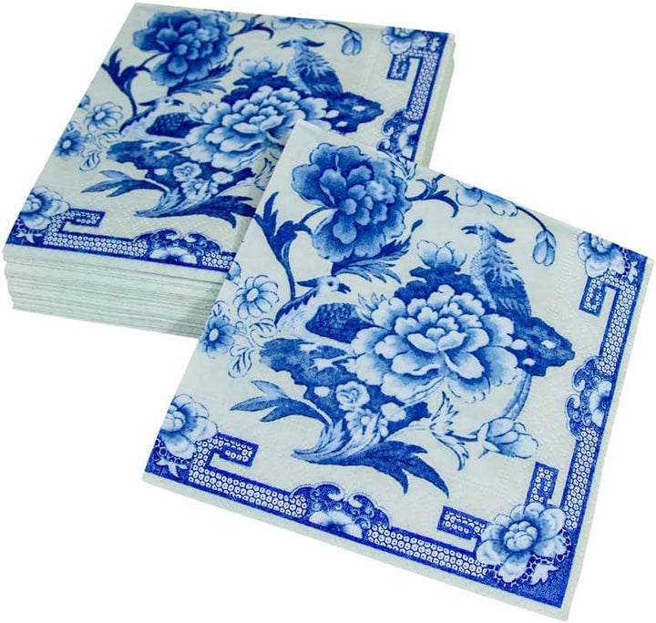 Șervețel de cocktail, albastru/alb