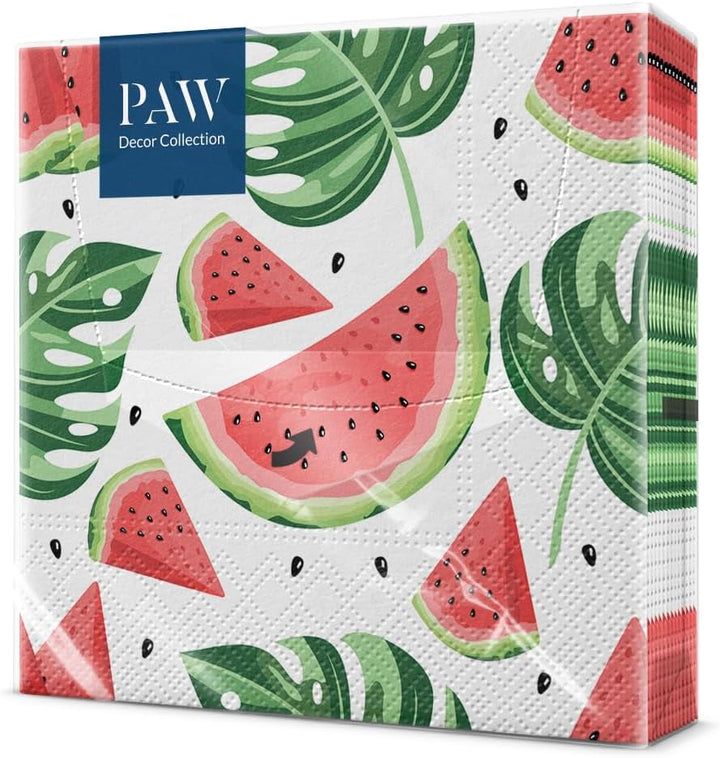 PAW - Șervețele 3 straturi (33 X 33 Cm) I 20 bucăți I Perfect pentru zile de naștere, petreceri, nunți, comuniuni și sărbători I Decorațiuni de masă șervețele de hârtie colorate - Monkey Jungle Fauna & Flora I Monkey Fun