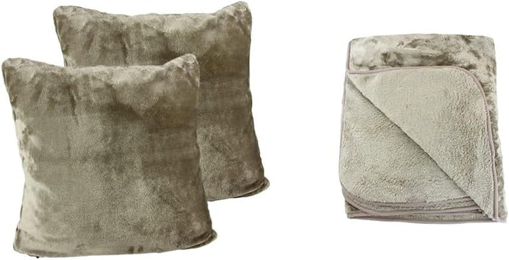 Amago - Pătură confortabilă, aspect cașmir, 220 X 240 Cm - antracit Paturi si Cuverturi Amago Taupe Pătură confortabilă + față de pernă 180 X 220 Cm