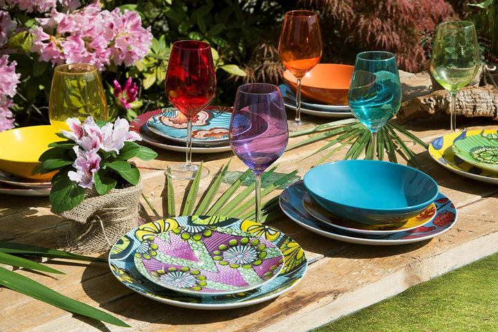 Excelsa Africa serviciu de farfurii 18 piese, porțelan și ceramică, multicolor Naty Shop
