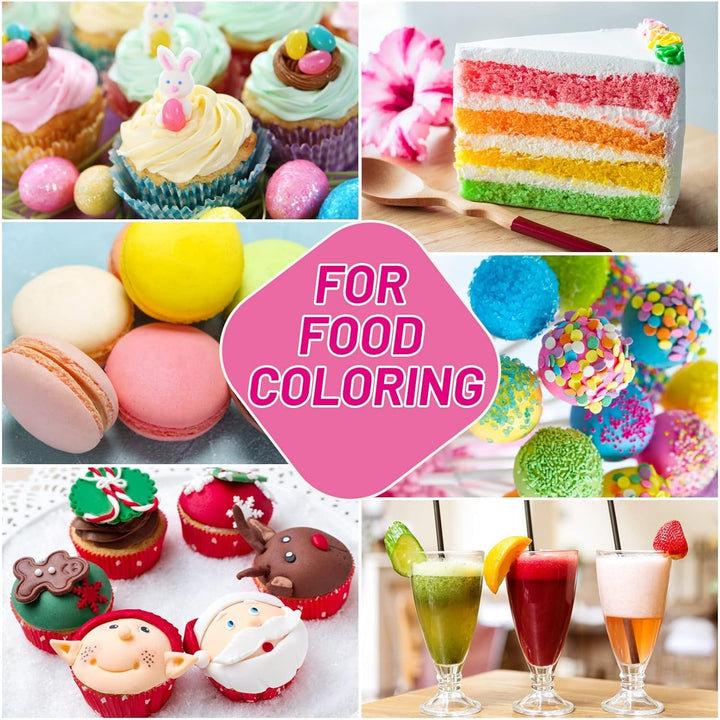 Colorant alimentar 8x10ml – Set de coloranți alimentari lichidi foarte concentrați pentru copt, prăjituri, fursecuri, glazură, macaroane, fondant – Colorant alimentar vibrant pentru săpunuri DIY, slime, meșteșuguri