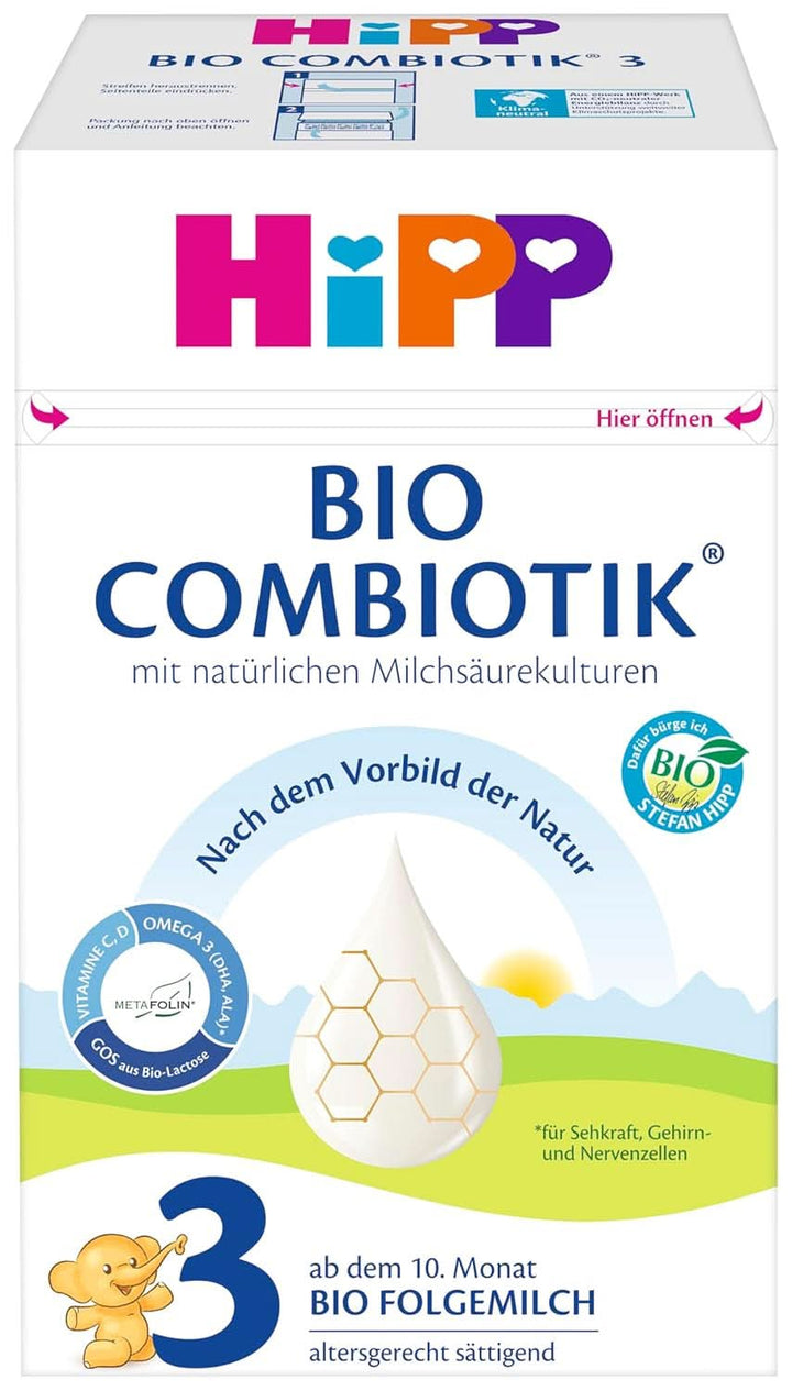 Hipp Organic Milk Food 2 BIO Combiotik, Pachet de 4 (4 x 600 grame) Mama si Copilul Naty Shop NOU - 3 Bio Combiotics 4 x 600 grame