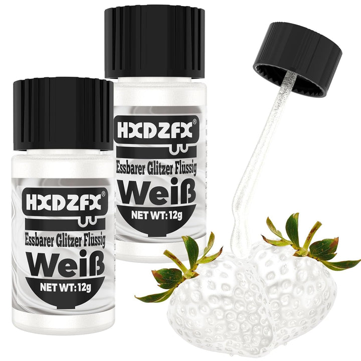 Glitter lichid comestibil - 2 × 12 grame Glitter Naty Shop Alb