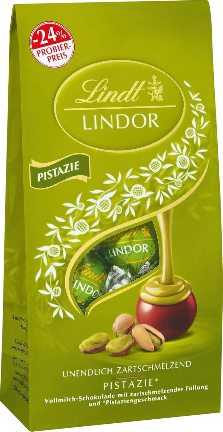 Lindt Chocolate LINDOR Double Chocolate Balls, Promoție | Pungă de 137 G Bomboane de Ciocolata Naty Shop Fistic