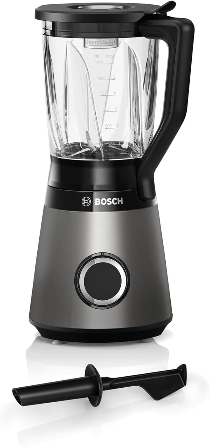 Bosch Standmixer Vitapower Serie 4 MMB6172S, Edelstahl-Klingen, 1,5L Thermosafe Glasbehälter, Stopfer, Spülmaschinengeeignete Teile, 30,000 U/Min, 1200 W, Silber Mama si Copilul Naty Shop