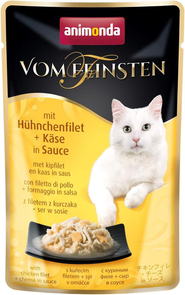 Animonda Vom Feinsten Adult Filet Creations (18 X 50 G), hrană umedă pentru pisici adulte, hrană pentru pisici cu fileuri în sos delicat, hrană umedă pentru pisici fără cereale și zahăr