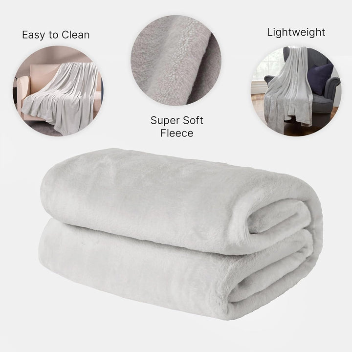 Cuvertură de pat Brentford's Ultra Soft Fleece, Silver Grey, Large Double - 150 X 200Cm Paturi si Cuverturi Besuche den Brentfords-Store