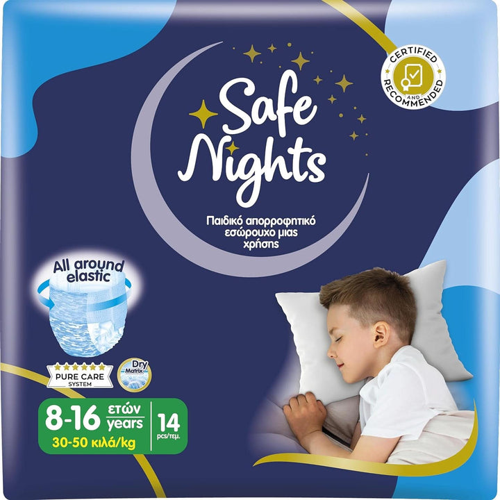 Safe Nights Boy, scutece pentru noapte, diverse marimi Mama si Copilul Naty Shop Marimea baiat L (14 bucati)
