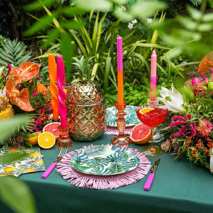 Pachet de 20 de șervețele tropicale | Șervețele de hârtie verzi cu design de frunze de palmier | Veselă de unică folosință pentru petrecerea copiilor, petrecerea Safari, junglă, dinozaur, vară, temă hawaiiană