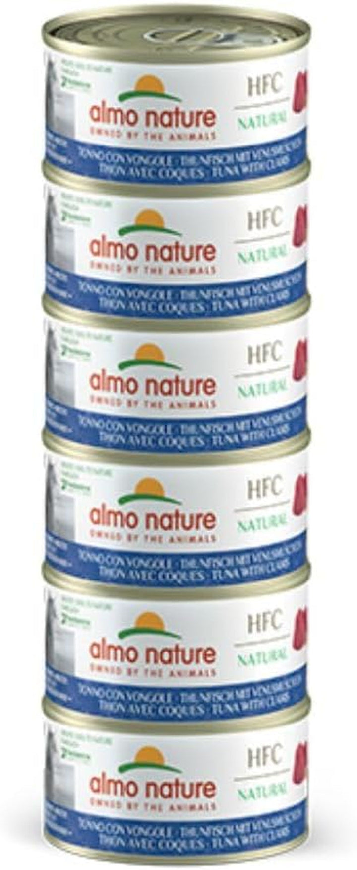 Almo Nature HFC Natural - Hrană umedă pentru pisici adulte - ton și scoici - Human Grade, fără gluten - 6 X 70G