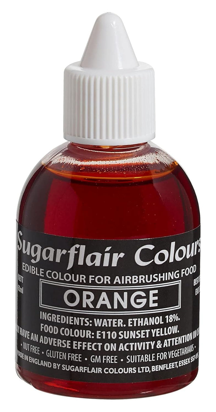 Colorant alimentar Sugarflair cu aerograf, auriu auriu, colorant alimentar lichid comestibil, colorant pentru aerograf, torturi, brioșe, glazură și decorațiuni pentru torturi - 60 ml