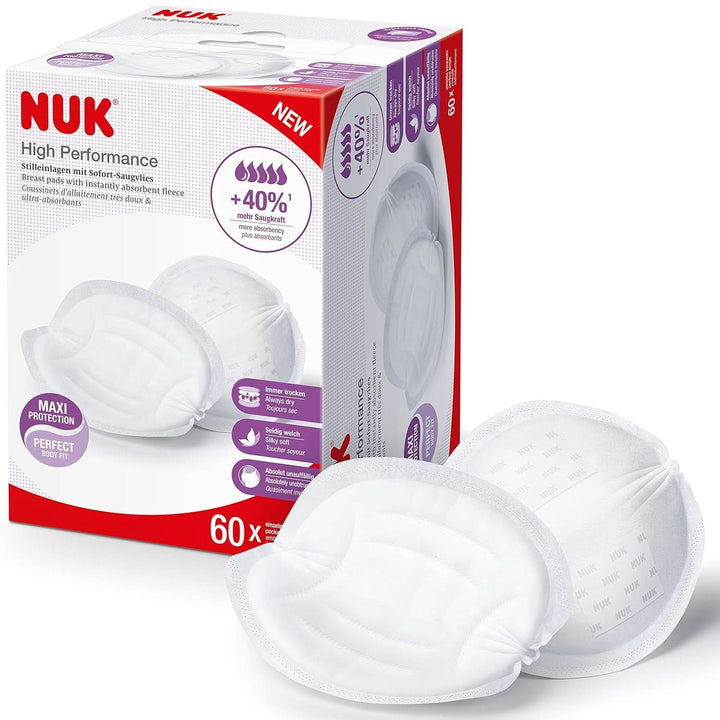 NUK High-Performance Einweg-Stilleinlagen Mit Sofort-Saugvlies | Einlagen Zum Stillen | Einzelverpackung | +40% Mehr Saugkraft | 60 Stück Accesorii Hrana si Alaptare Bebe Naty Shop 60 Stück High Performance