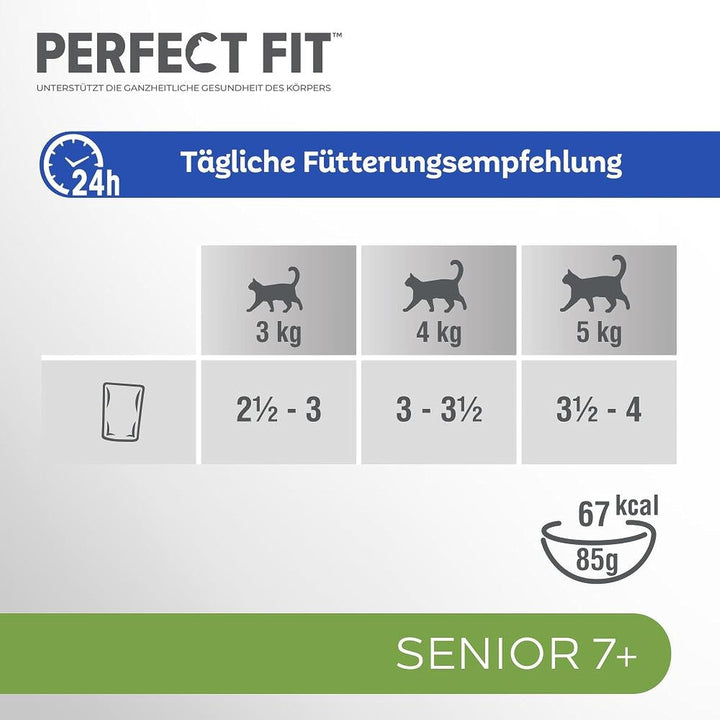 PERFECT FIT™ Pungă porționată pentru pisici Senior cu curcan și morcovi 12 X 85G