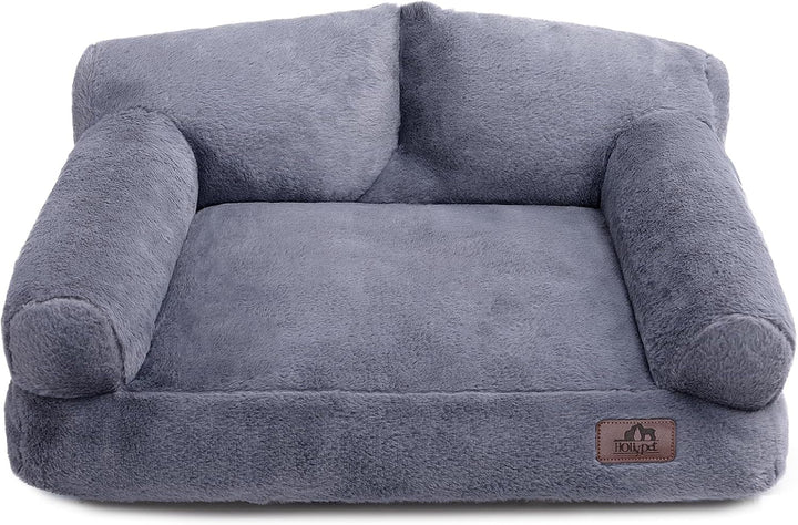 Pat pentru pisici, pat pentru câini mici, canapea pufoasă de pluș pentru pisici și căței, canapea extensibilă moale pentru animale de companie, pat respirabil pentru animale de companie, maro deschis