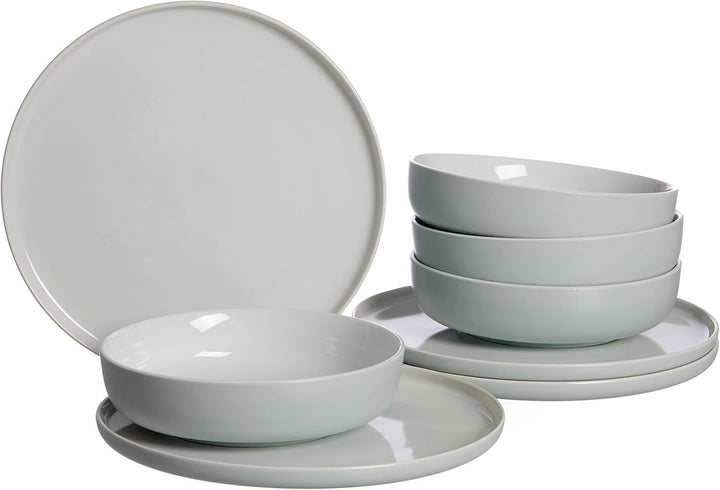 Ritzenhoff & Breker Tafelservice Jasper, 8-Teilig, Grau, Steinzeug, Speiseteller Und Suppenschalen Für 4 Personen Seturi vesela masa Naty Shop Mint