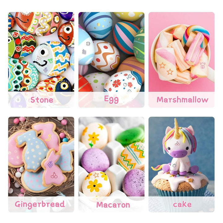 Pixuri de colorat alimentar pentru copt, pix de colorat alimentar pentru ouă de Paște, pixuri de colorat fondant, 12 markere cu punct fin, alimente, scriitor pentru fursecuri, prăjituri, fondant, deserturi, pix comestibil de scris