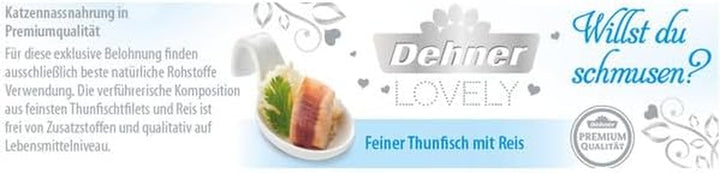 Dehner Premium Lovely Cat Food, hrană umedă fără gluten, pentru pisici adulte, ton / orez, 24 X 70 G Tin (1.68 Kg)
