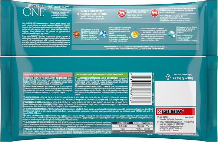 Purina One Sterilcat Filellini in Sauce, hrană sterilizată pentru pisici, somon și curcan, 48 pungi à 85 G