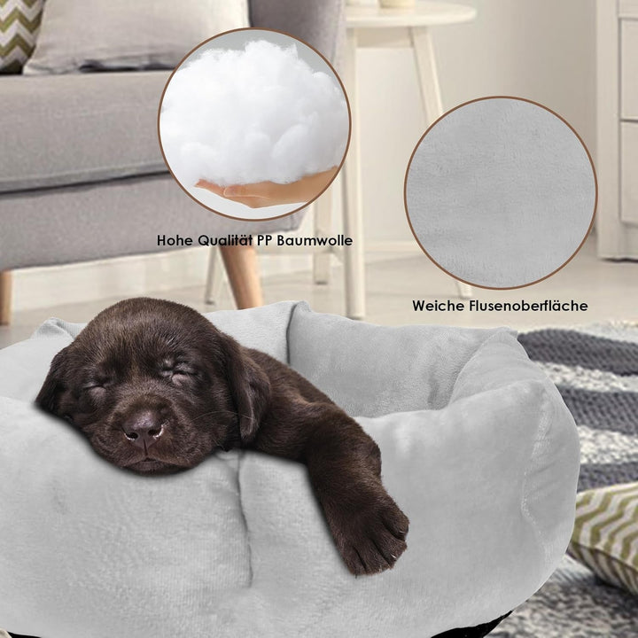 Pat pentru pisici Zvonema, pat pentru câini mici, coș lavabil și calmant pentru pisici, pat moale antiderapant pentru animale de companie, pernă rotundă pentru pisici, pat cald și pufos pentru pisici, loc de dormit pentru pisici, gri