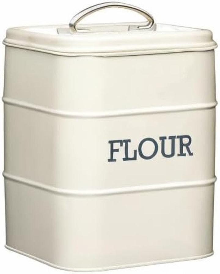 KitchenCraft Living Nostalgia recipient pentru făină, etanș, 17 x 12 x 24 cm, crem antic, crem Cutii depozitare alimente Naty Shop