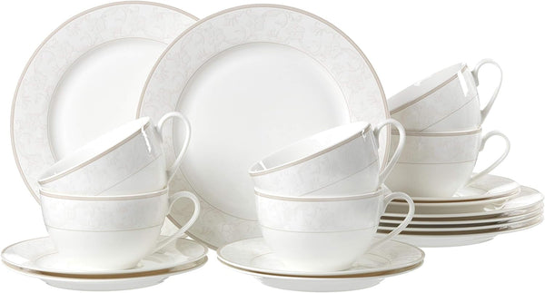 Ritzenhoff & Breker Kaffeeservice Isabella, 18-Teilig, Fine-China-Porzellangeschirr, Weiß Mit Ornamenten, 37 X 26 X 25 Cm Seturi vesela masa Naty Shop Kaffeeservice