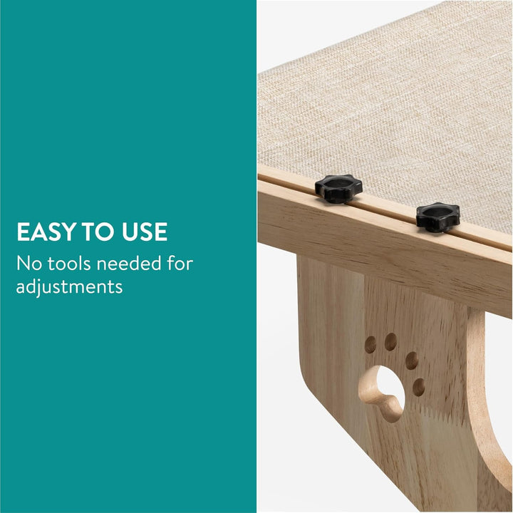 Hamac Navaris pentru pisici, pentru pervaz - Covoraș confortabil pentru șezlong - Șezlong pentru pisici, pentru pervaz, până la 14 kg - Asamblare pat pisică fără unelte