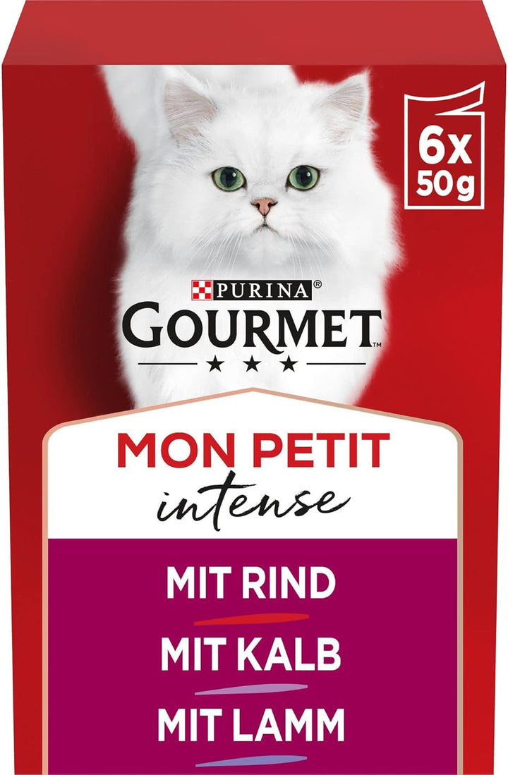 Gourmet Mon Petit Intense hrană umedă pentru pisici, variații de pește, 8-pachet (8 X 6 pungi a câte 50g)