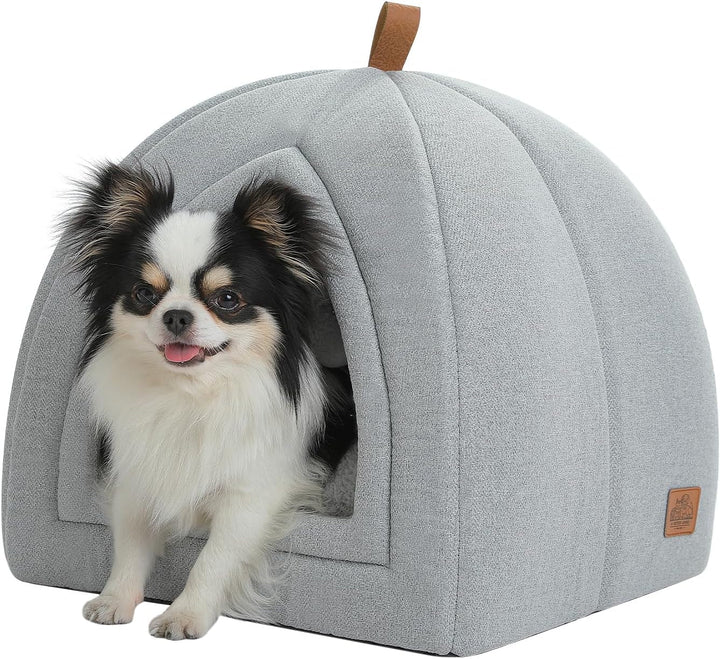 Peșteră pentru pisici PAWZ Road cu pernă lavabilă, pat pentru câini mici, căsuță pentru animale mici, loc de dormit pentru pisici, căsuță de interior pentru pisici, bej, 40 x 40 x 40 cm